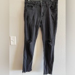 A4 - 200 Just Black Distressed Skinny Jeans 28 black denim
